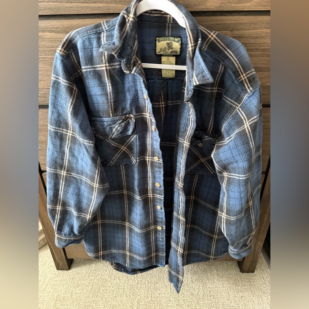 Field & Stream Navy Plaid Shirt